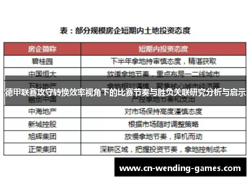 德甲联赛攻守转换效率视角下的比赛节奏与胜负关联研究分析与启示 德甲联赛攻守转换效率视角下的比赛节奏与胜负关联研究分析与启示